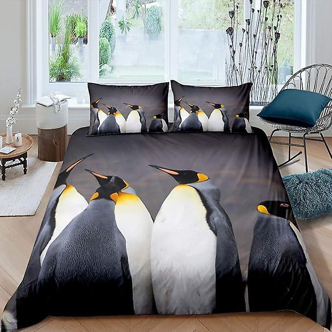 3d אנימציה פינגווינים סט מצעים פינגווין חיות בר כיסוי שמיכה ילדים בני נוער עיצוב חדר בסגנון חורף חג המולד