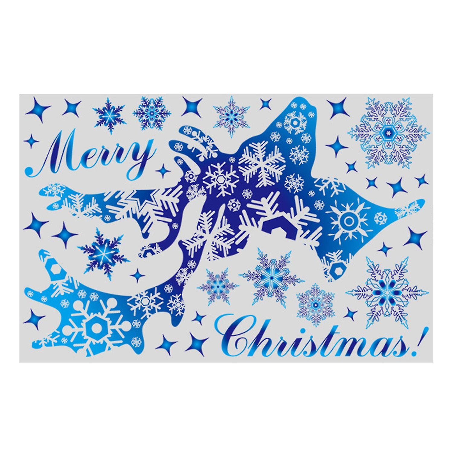 Window Cling Stickers Electrostatic Snowflake Elk Print Adorable Christmas Factor Window Cling Stick