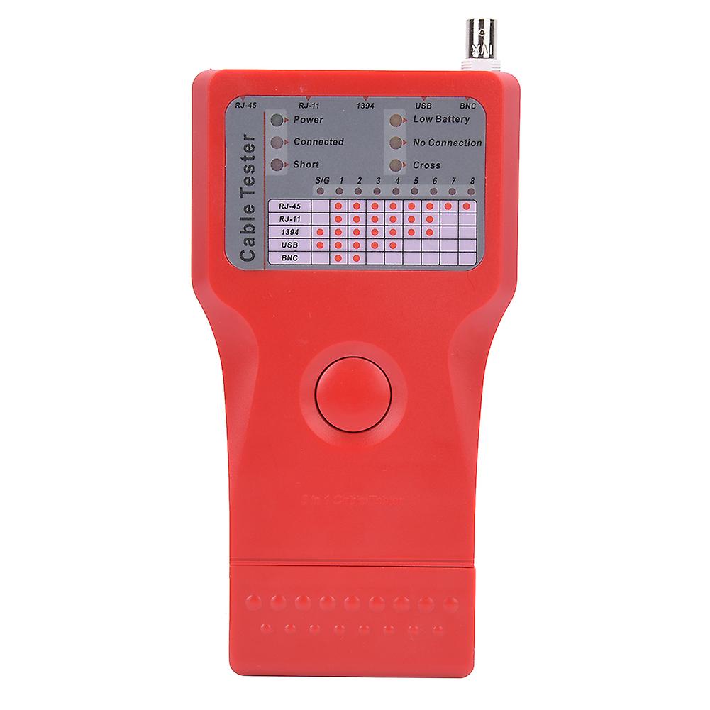 5 In-1 Multi Functional Network Cable Tester 1394 Line Tester BNC Meter with Remote Unit