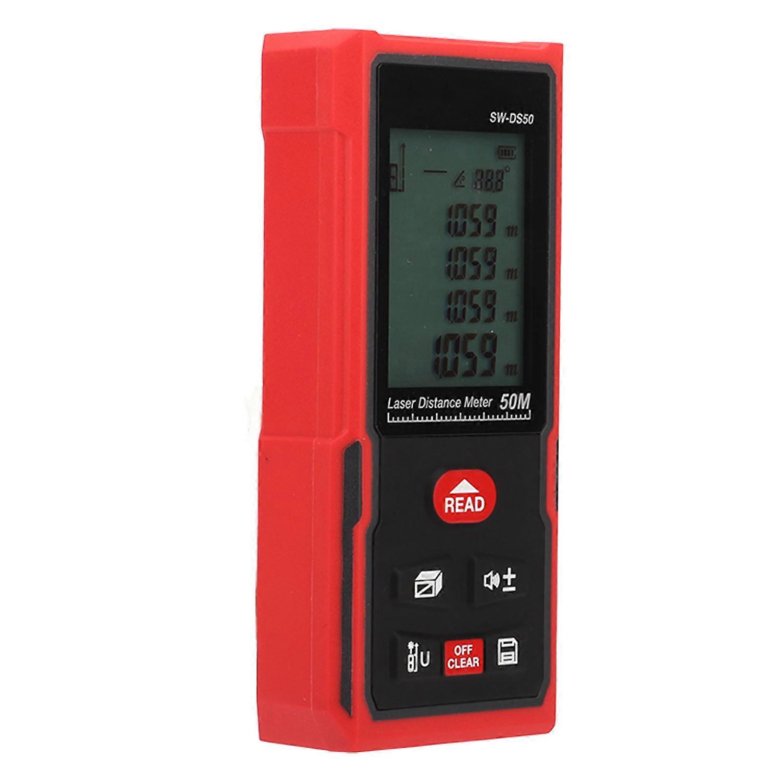 Laser Distance Meter Fast Accurate Measurement Handheld Infrared Laser Measure Gauge 630 to 670nm 50m / 164ft 