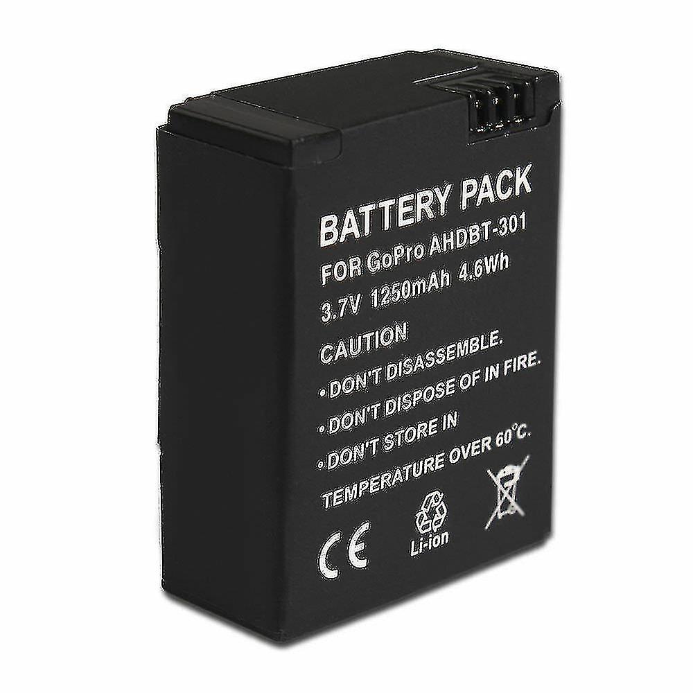 Amsahr Batteria Sostitutiva Per GoPro Hero 3 E 3+ – AHDBT-201/301 – 1600 MAh – Li-ion Grigia - 4