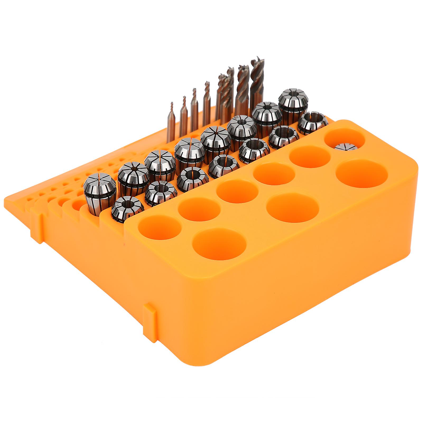 ER20 Collet Chuck Set with 16 Chucks & 10 Cutters in Box, 220mm