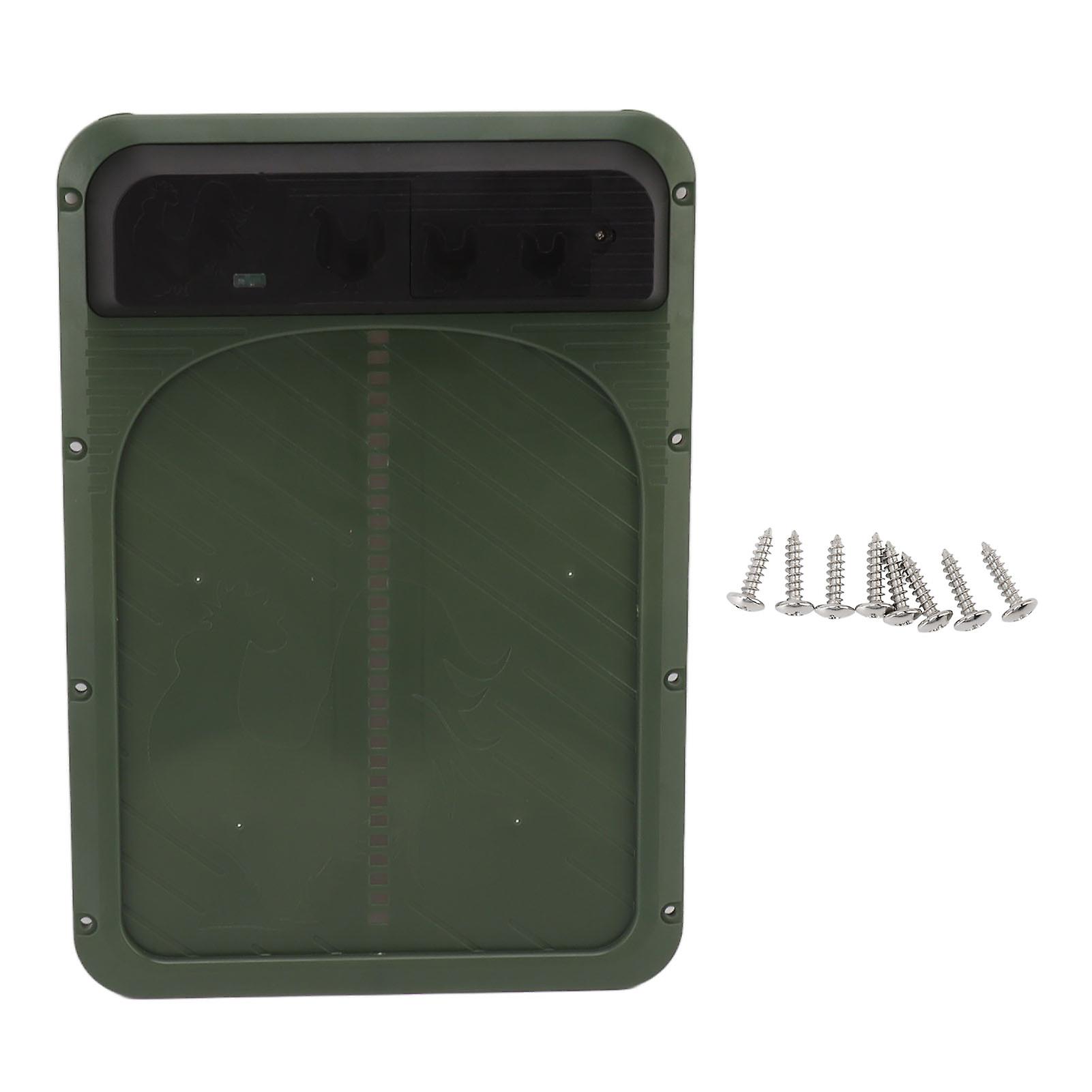 Porte automatique pour poulailler, en plastique, alimentée par batterie, avec détection de lumière, vert olive