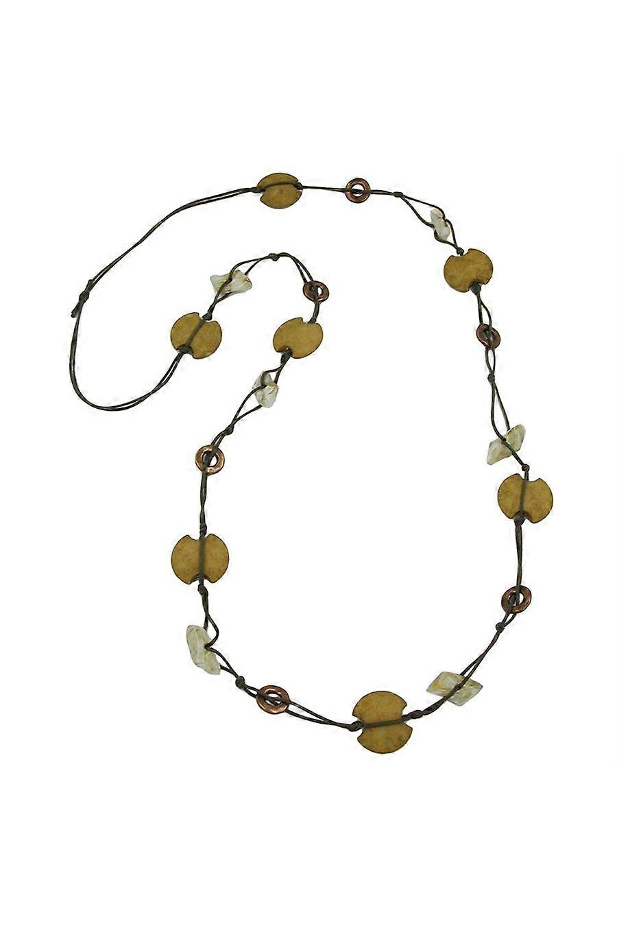 Necklace Baroque Beads Green-olive 100cm - Gl07505