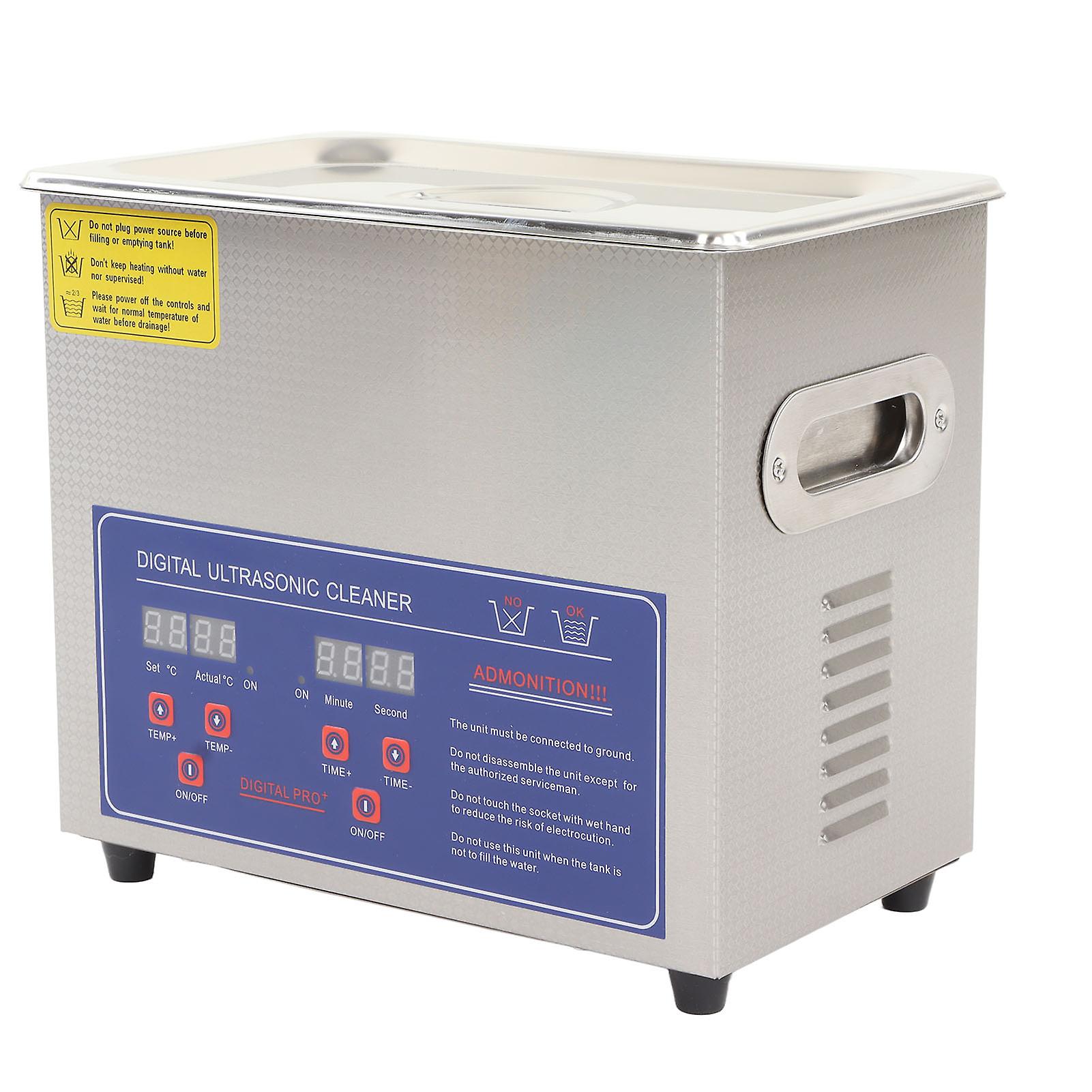 Ultrasonic Cleaner 40KHZ 3200mL Capacity Low Noise Heating Ultrasonic Cleaning Machine with Timer EU Plug 200-240V 