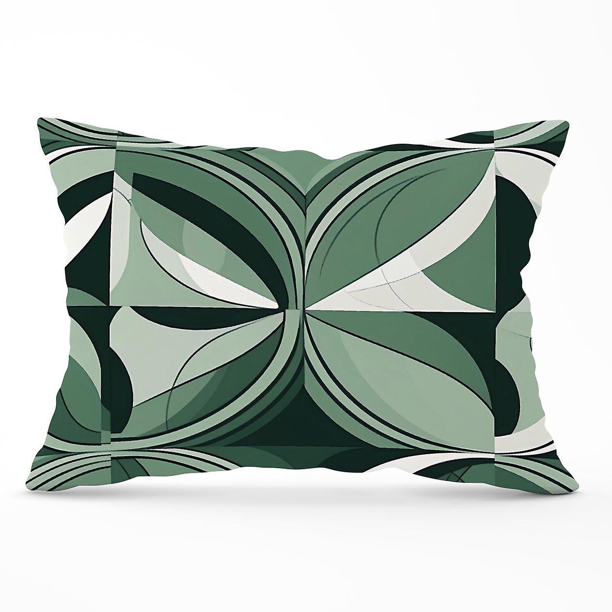 Geometric Green Black Cushions