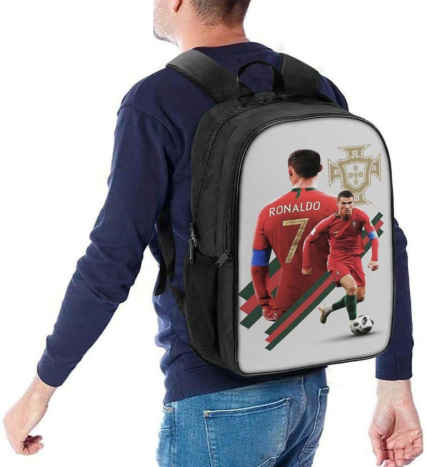 LOPUCK רונאלדו תרמילים ילדים ילקוט בית הספר תיק בית הספר 3D מודפס שחקן כדורגל תיק בית הספר לבנים תלמידי יסודי וחטיבות ביניים 16 אינץ '