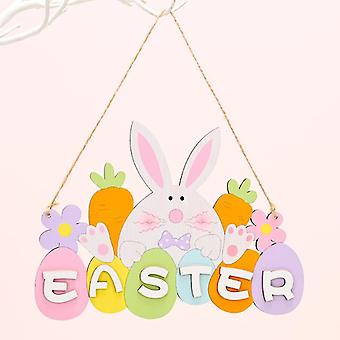 Easter Bunny Pandant Wooden Alphabet Hangings For Easter Cute Bunny Hangings Pandant[hs]