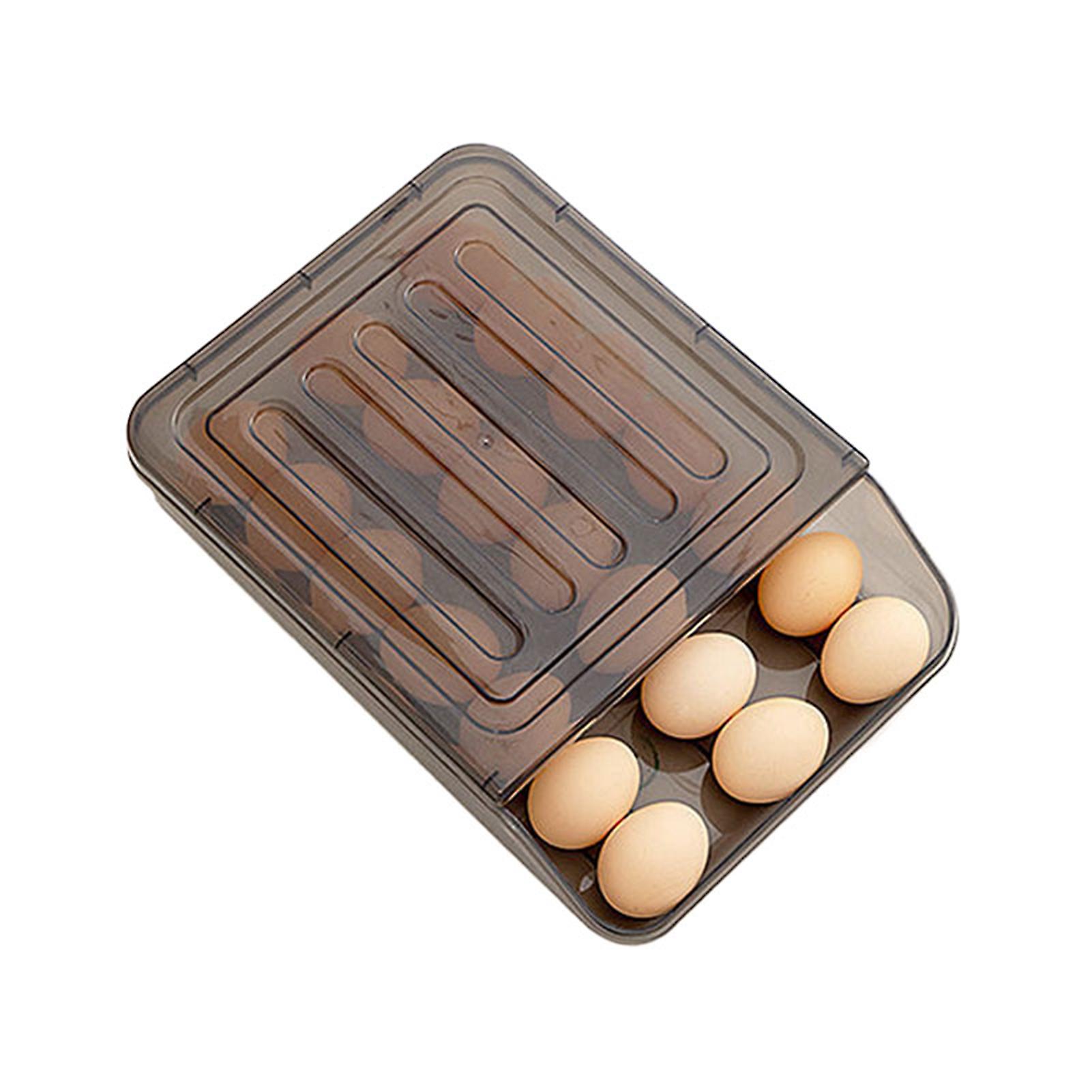 Egg Storage Box Multilayer Large Capacity Automatically Rolling Anti Drop Egg Holder for Refrigerator