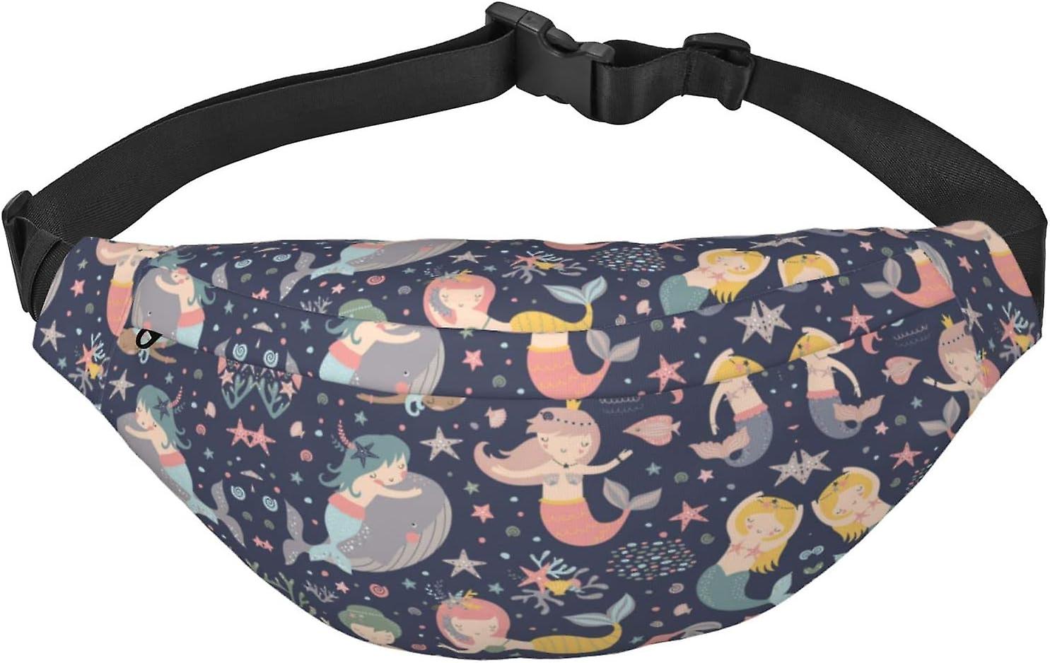 AF00405ファニーパック、クロスボディウエストバッグパック、男性女性のための旅行ランニング用ベルトバッグ-海のマーメイド