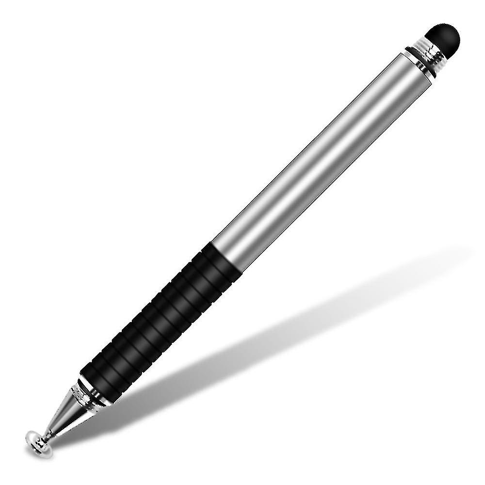 Stylet universel pour écran tactile, stylo capacitif à double tête, portable et durable, pour téléphone/tablette, argent
