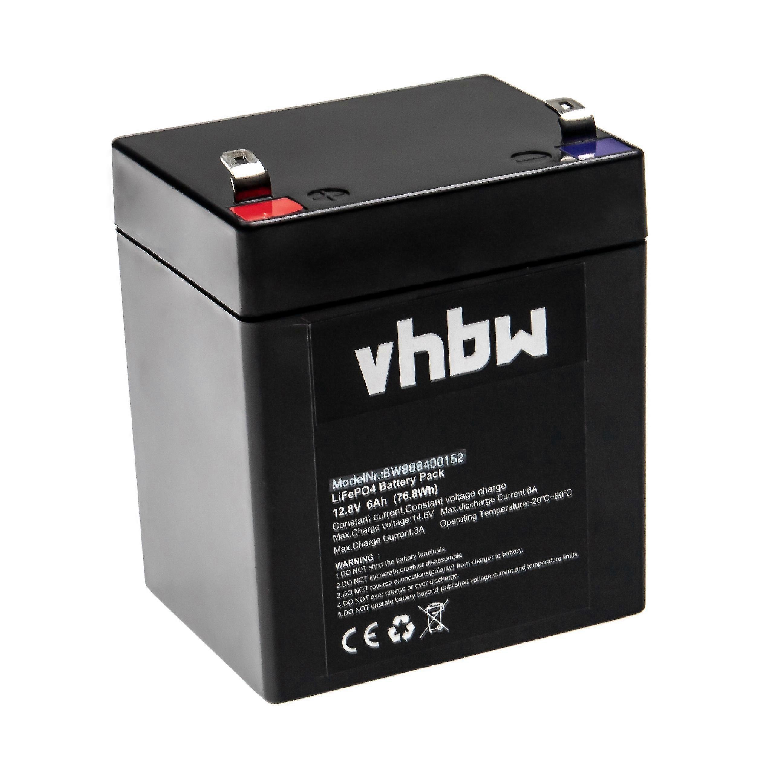 vhbw akkumulátor hangszórókhoz (6 Ah, 12,8 V, LiFePO4)