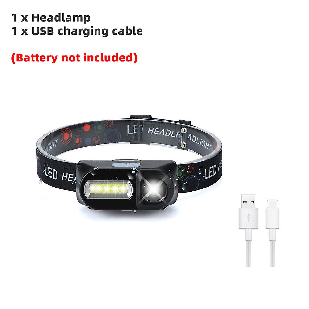 Portable Mini Xpe+cob Led Headlamp Usb Rechargeable Camping Head Lamp Fishing Headlight Flashlight Torch Use 18650 Battery