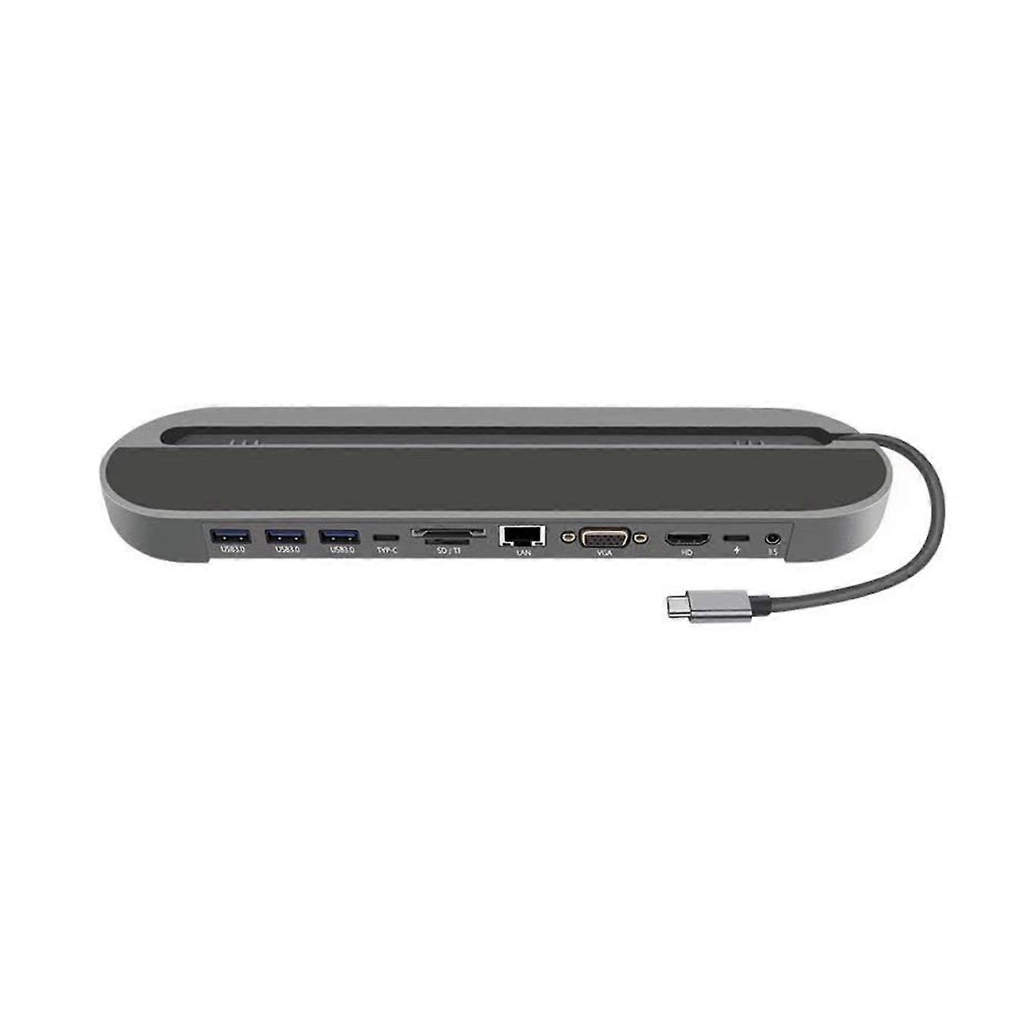 Docking Station 11-in-1 HD-compatible Portable Type-C to USB3.0 HDMI-compatible RJ45 USB Splitter Hu