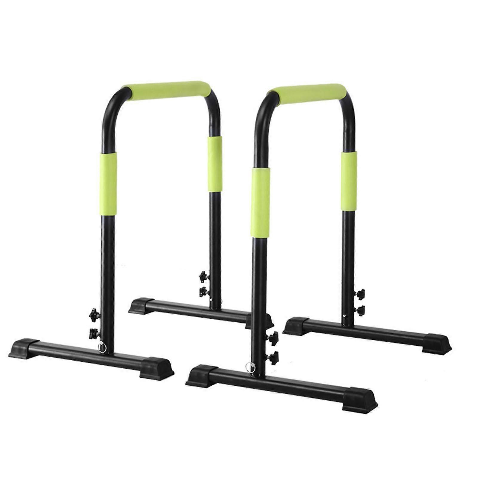 Dip Bar Push up Stand Dip Stand for Upper Body Exercise Fitness Calisthenics Black Green
