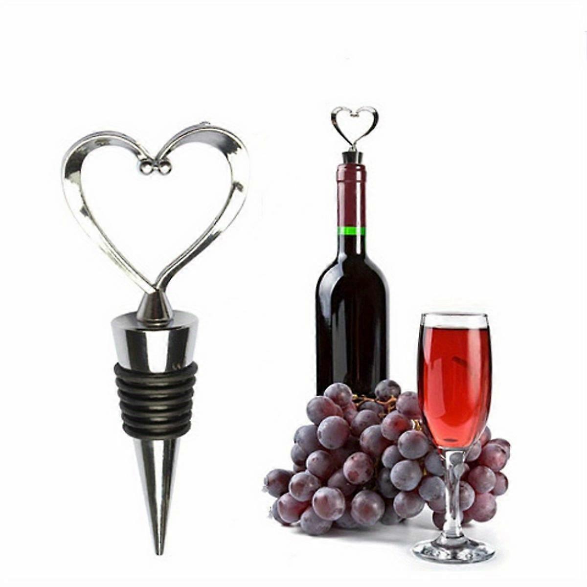 Heart Shape Wine Stopper, Bottle Stopper, Wine Saver, Reusable Wine Cork, To Keep Beverages Fresh, For Bar Pub Use, Wedding Party Favor, Birthday Gift