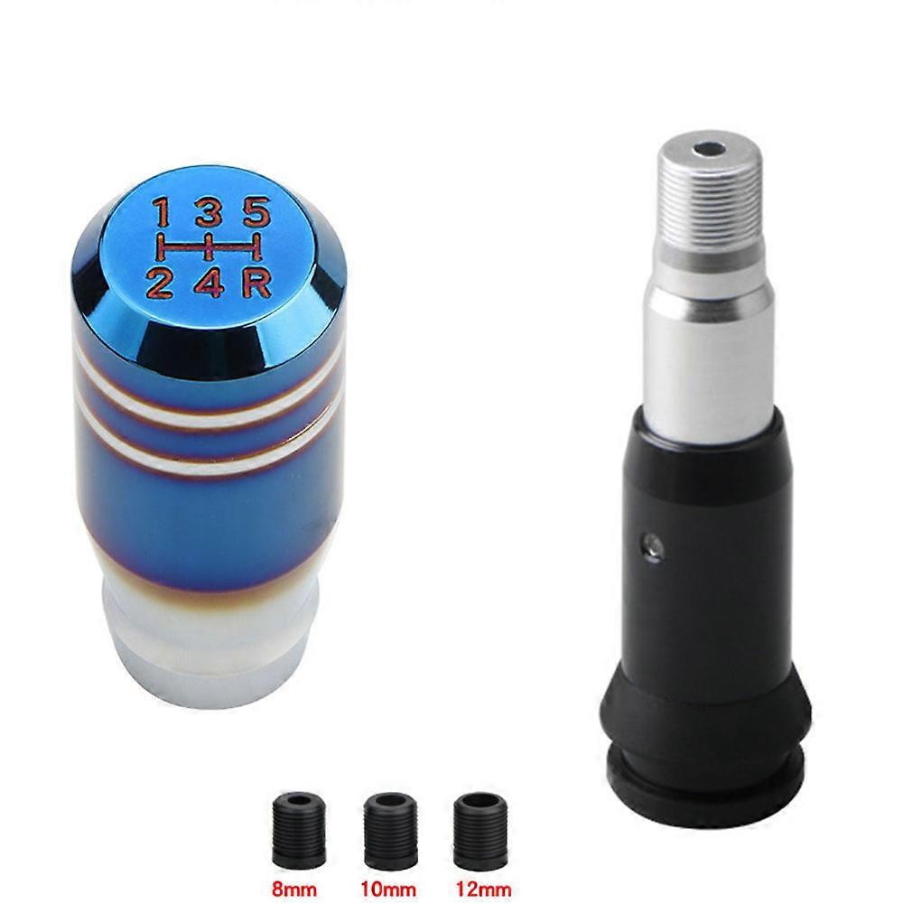 Baked Blue Five-speed Aluminum Alloy Gear Handle 7.8cm Handle Shifter Knob Head with M18*1.5 Extension Lever