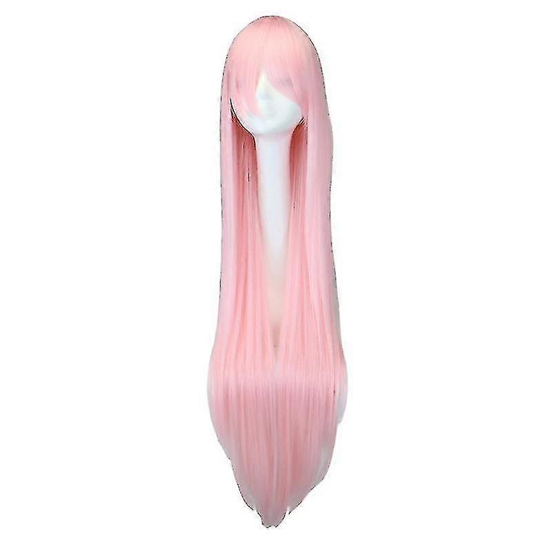 Pelucas largas rectas cosplay rosa claro 40" 100 cm