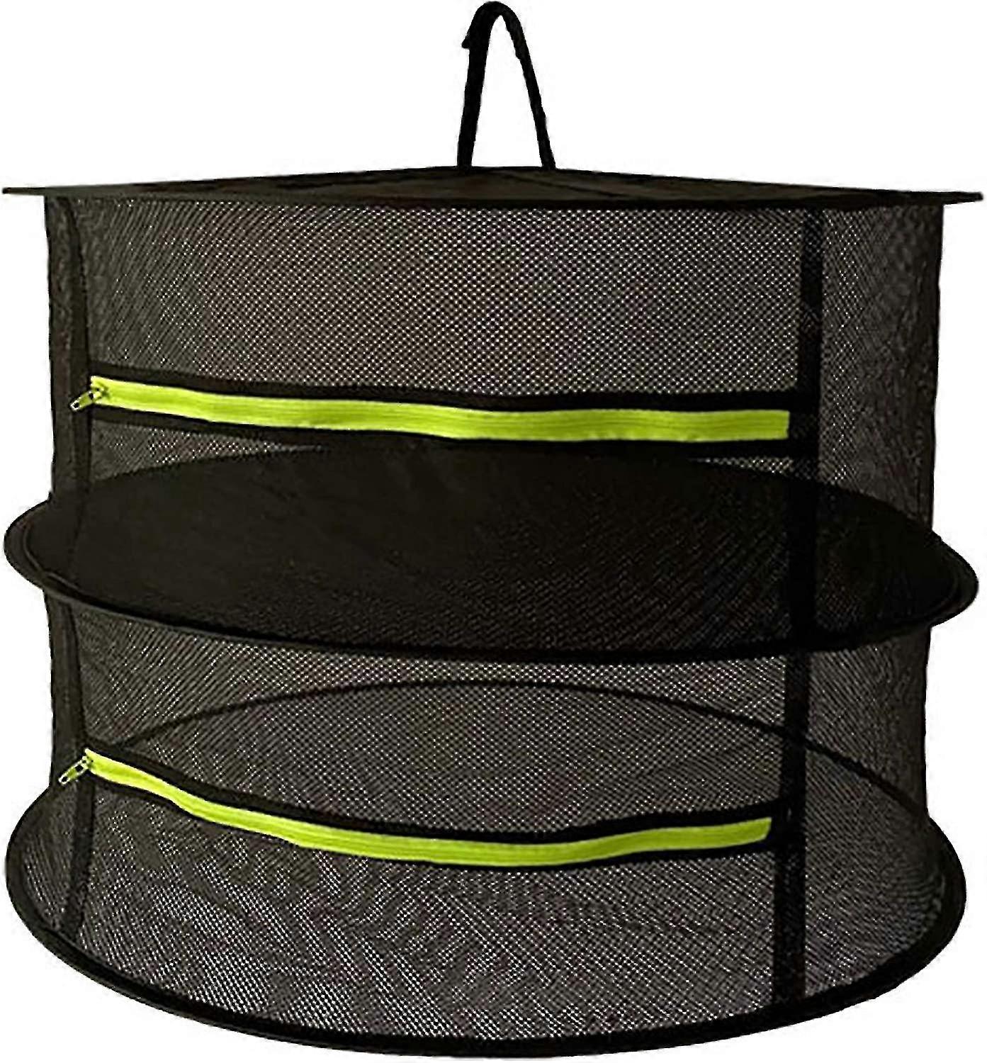 2-layer Foldable Drying Net With Zipper - 61cm Multipurpose Hanging Dryer For Food