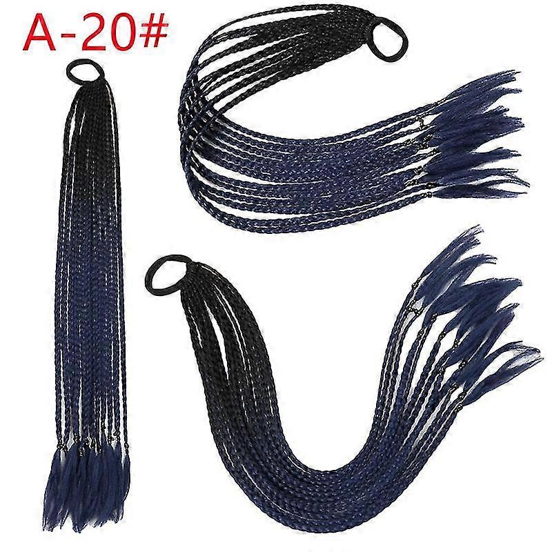 Jianghuo Gradiente Sporco Torsione Intrecciato Coda di Cavallo Elastico Hip Hop Donne Colorate Parrucca Elastica Accessori Per Capelli Copricapo Corda Per Capelli 55 cm