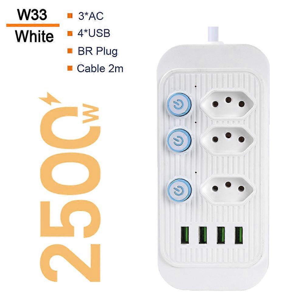 Brazilian power strip with 4 USB extensions, separate switch, mains socket, line filter, electrical socket, mountain adapter