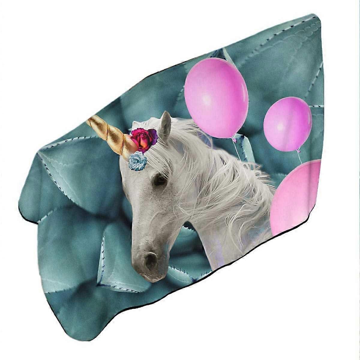 Pink Balloons and Unicorn Microfiber Beach Towel