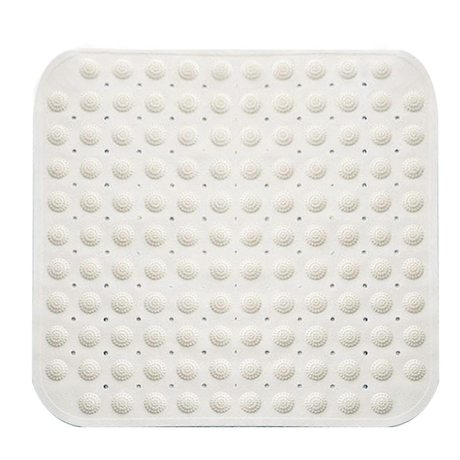 Shower mat, 48 x 48 cm, non-slip mat with suction cups, machine washable, square, light blue