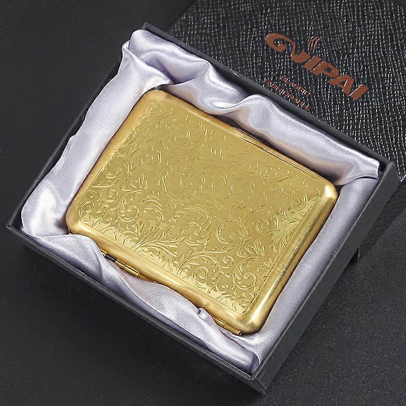 Guipai Cigarette Case 16-Piece Double-Open Thick Cigarette Case Men's Portable Metal Cigarette Holder Creative Rich Flower Carved Pattern
