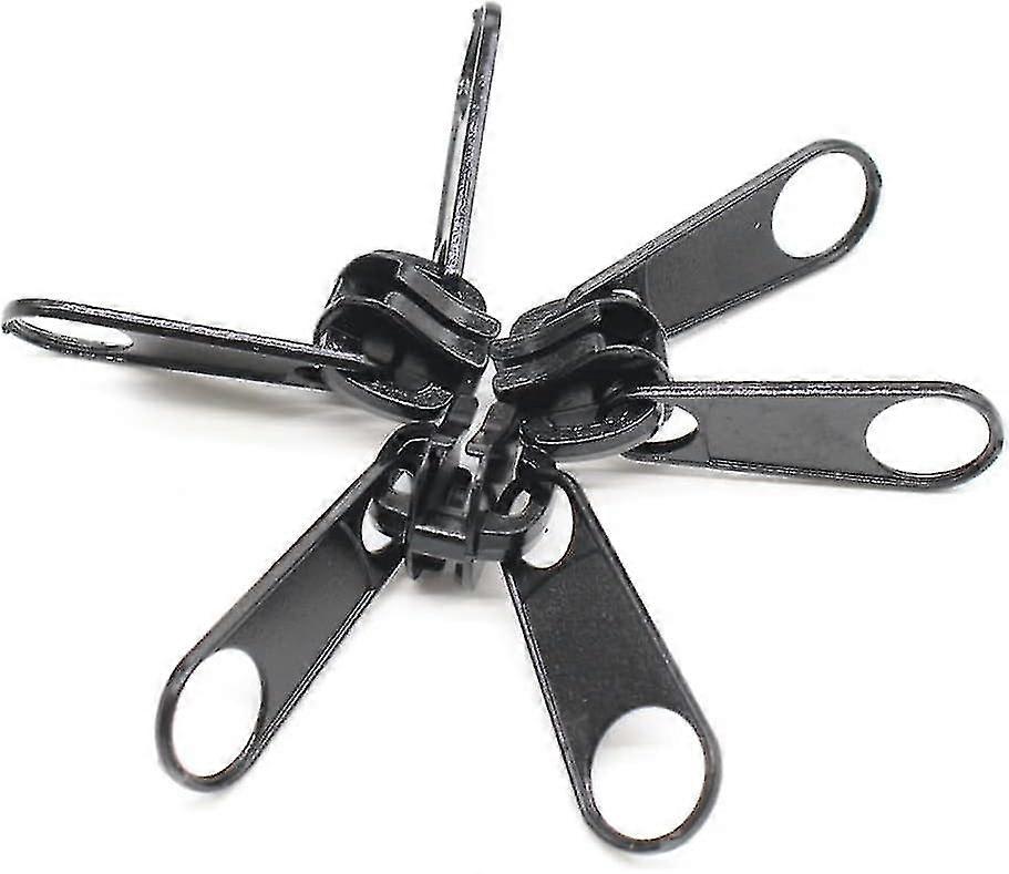 10pcs 10 Double Sliders Double Sided Pulls Black Double Pulls For 10 Large Plastic Resin Zippers