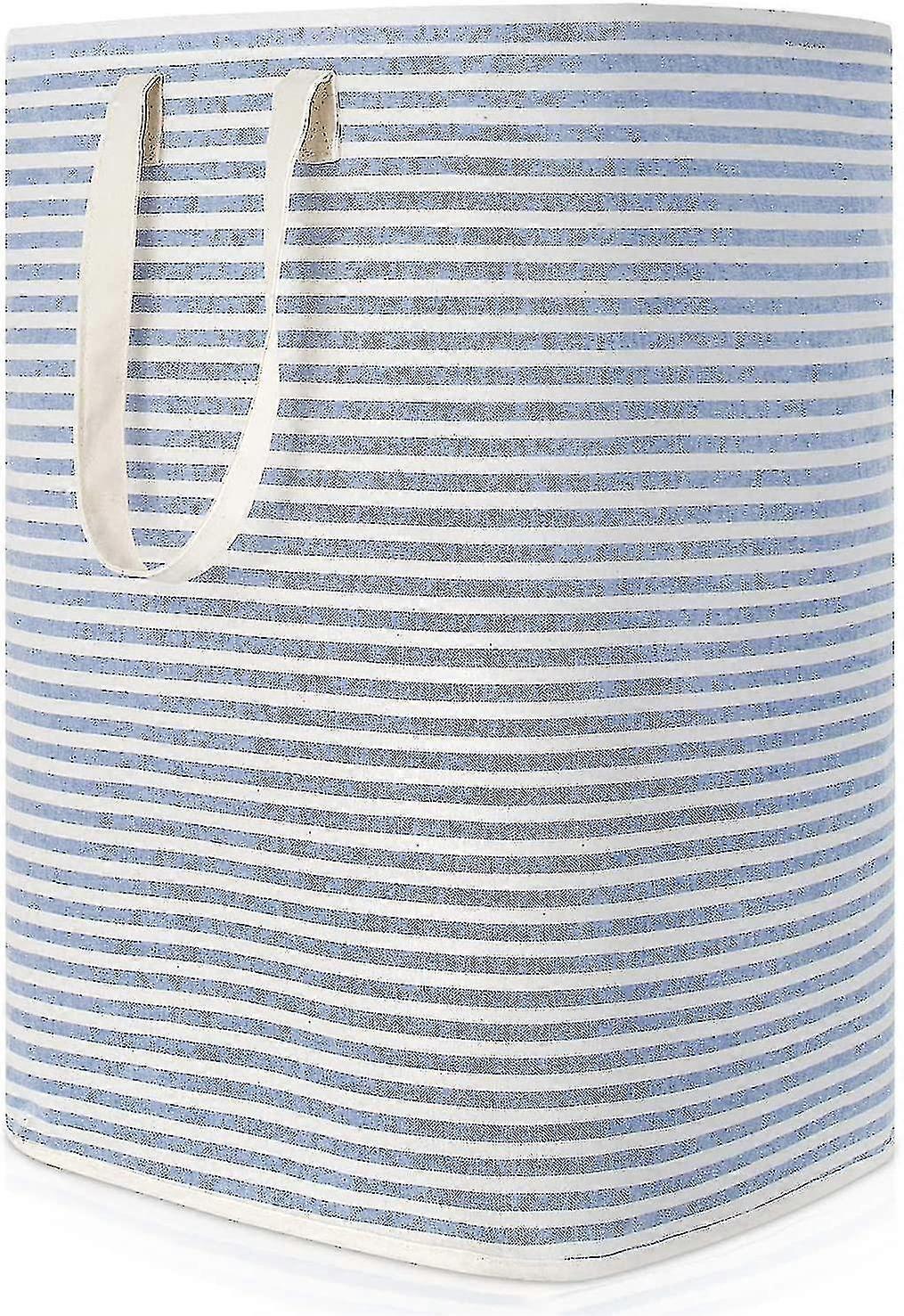 72l Waterproof Collapsible Fabric Dirty Laundry Hamper With Large Capacity, Blue