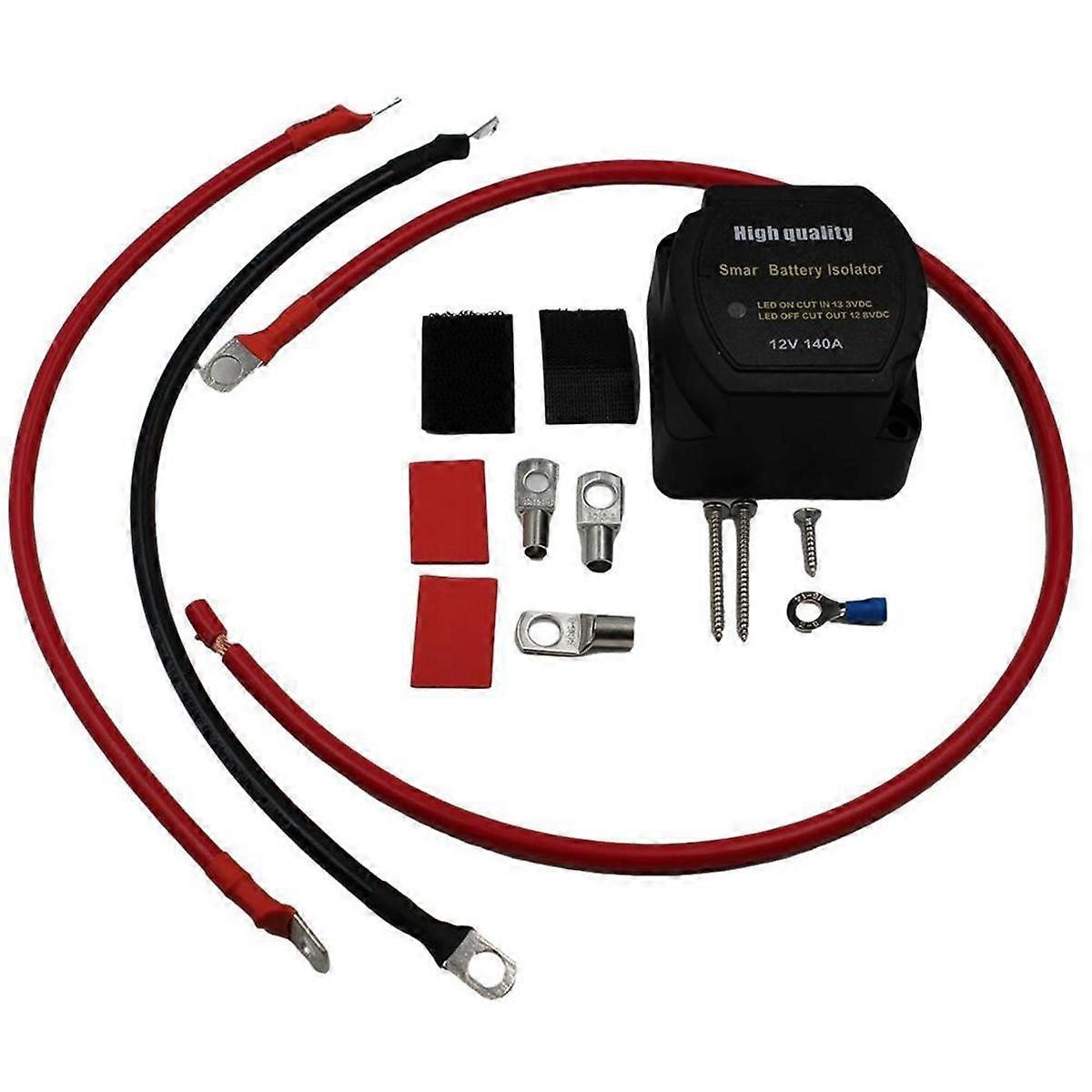 AULESSE 3m Dual Battery Isolator Kit 140Amp Battery Isolator 12V Kit Split Charge Relay Kit