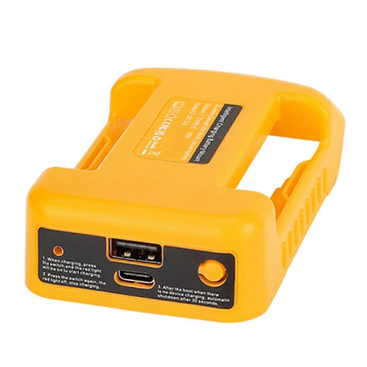 USB Charger Adapter for 18V 20V Li-Ion Battery with USB and Type-C Fast Charging (Without Battery)