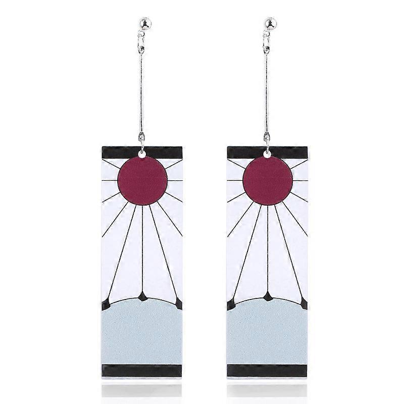 Orecchini A Goccia Tanjiro In Argento 925, Neri, Ispirati Ad Anime Demon Slayer, Regalo Cosplay Halloween