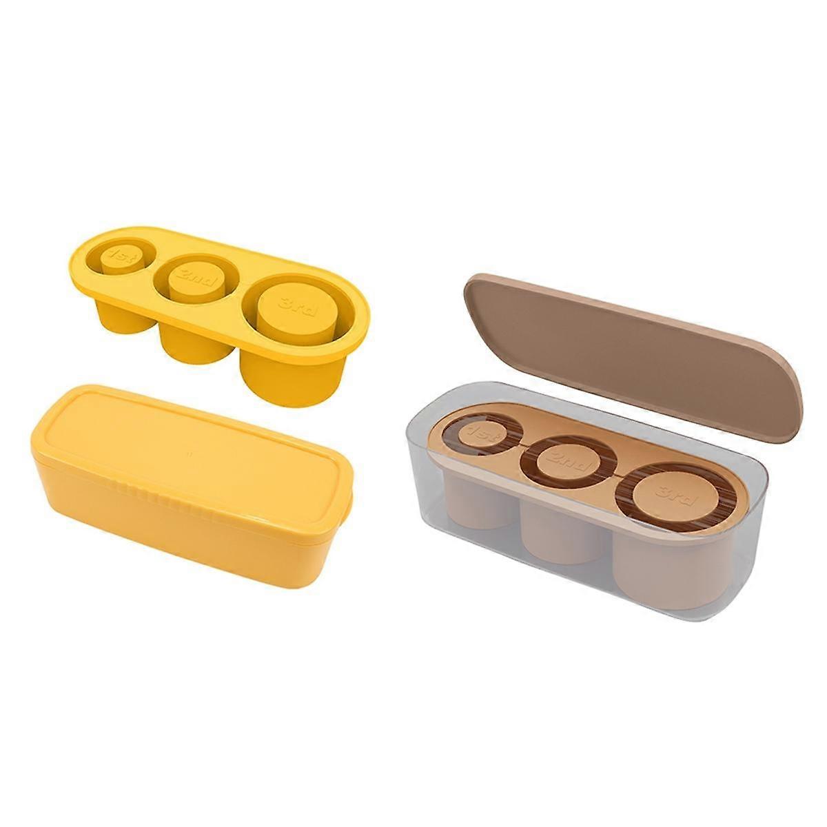 Silicone Ice-Cube Tray with Lid for 20-40 Oz Tumblers, 3 Hollow Cylinder Ice-Cube Molds for Mug, Re