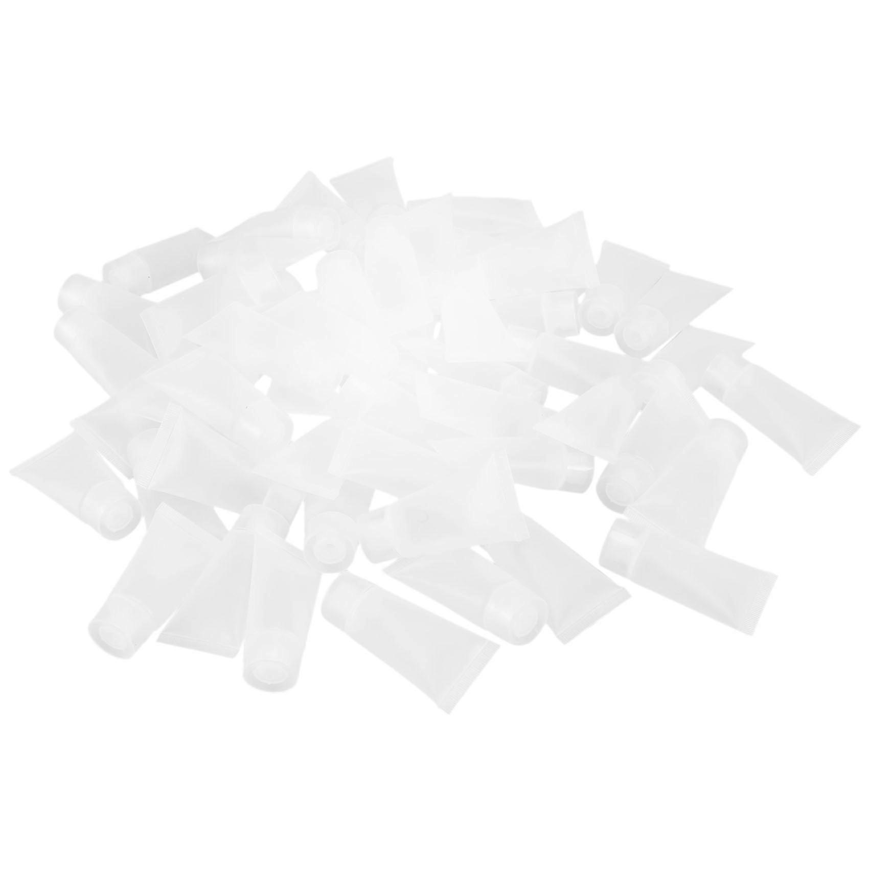 50Pcs 15Ml Refillable Tube Empty Lotion Bottle Soft Tube with Cap Travel Squeeze Make Ups Container