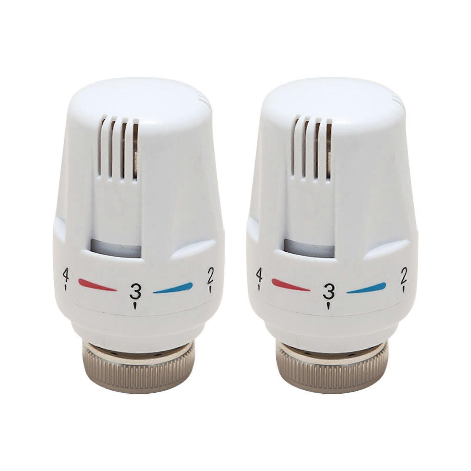 2pcs Thermostatic Radiator Head TRV Home Office Indoor Manual Durable Easy Install Temperature Control Replacement Part M30x15