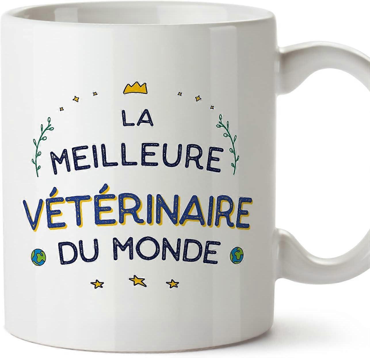 フランスの獣医の女性マグカップ Meilleur du Monde 同僚への面白いギフト セラミック 11oz マグカップ
