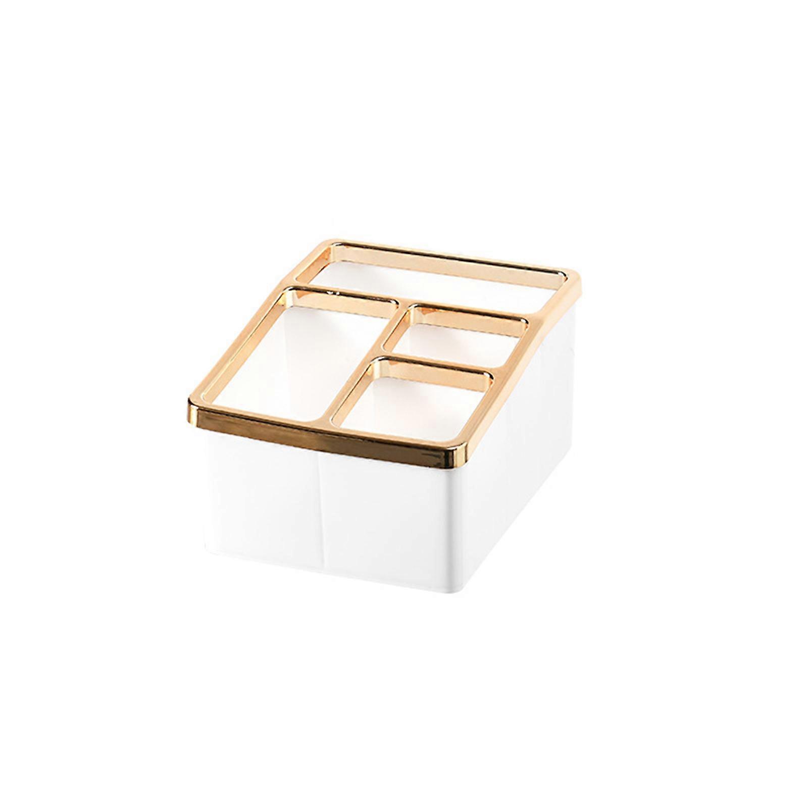 Four Cells Remote Control Storage Box Desktop Stationery Storage Box Cosmetic Finishing Box for
