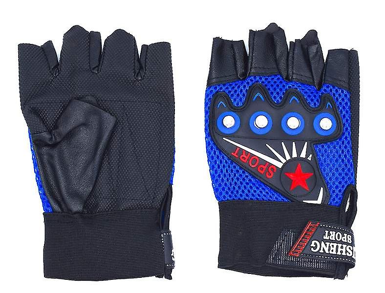 Fingerless gloves with round rivets