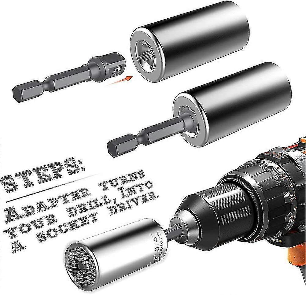 4pcs Universal Socket - 7-19mm Universal Socket Wrench, High Quality Chrome