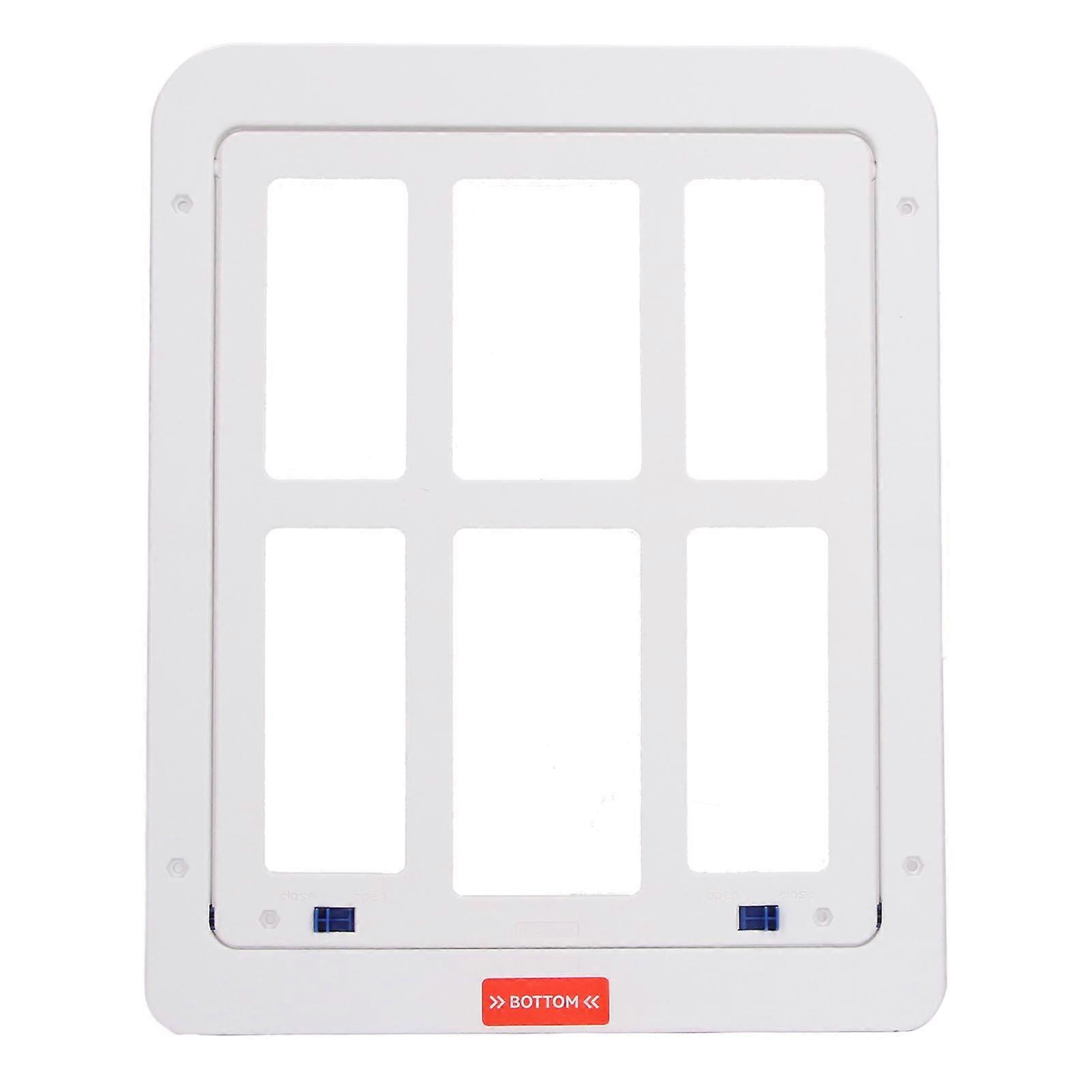 Pet Flap Door Magnetic Plastic Small Pet Automatic Self Closing Flap Screen Gate Frame for Household White