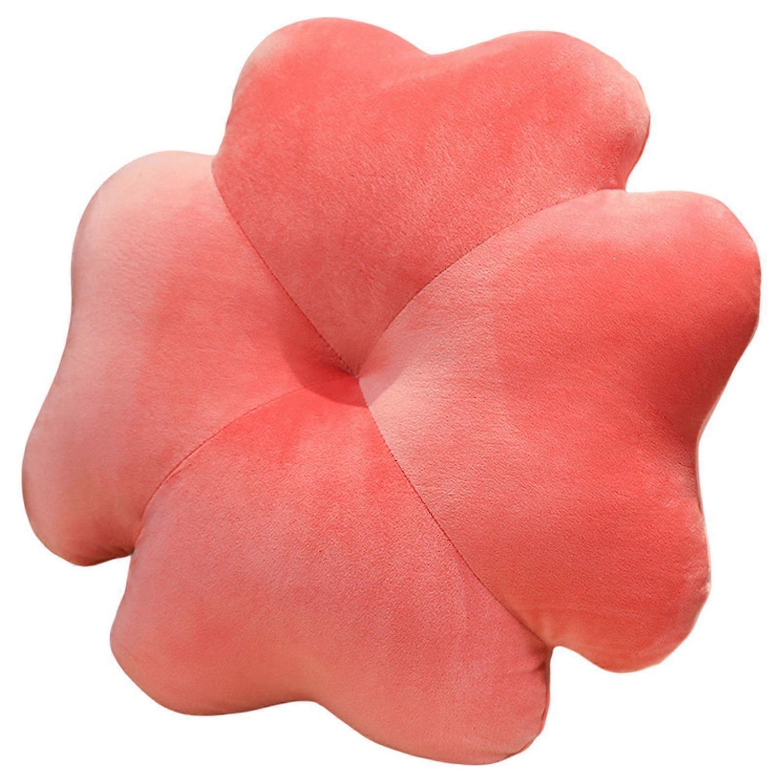 Throw Pillow Comfortable Touch Full Filling High Elasticity Smooth Wear-resistant Decorate Portable Four-leaf Clover Plush Pillow Household Accessory