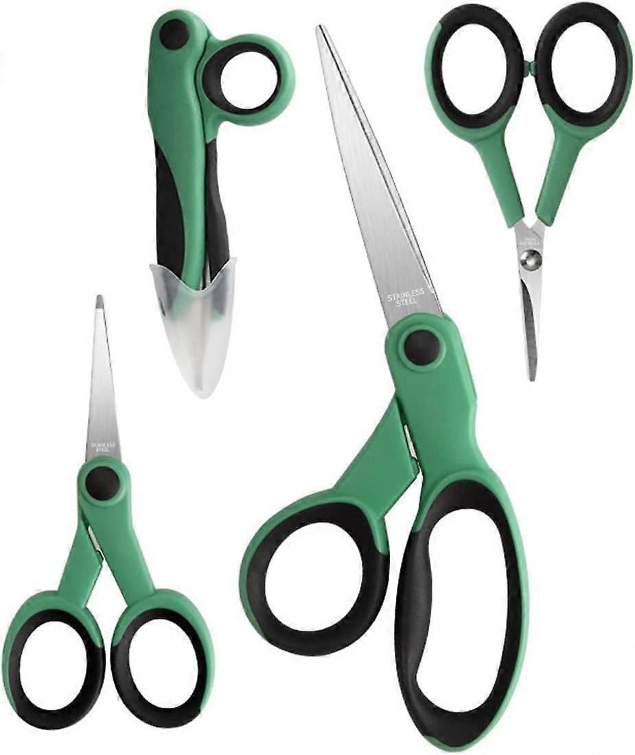 Craft Scissors Sharp Blades Fabric Scissors Rubber Soft Grip Handle Multipurpose Scissors Suitable for Sewing/Arts/Crafts and Home (Multicolor 4Pcs)