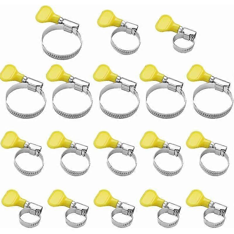 Hose Clamps 18 Pcs Hose Clips Adjustable 9-16mm, 16-25mm, 20-32mm Single Ear Adjustable Hose Clamps For Family Water Pipe, Gas Tank, Automobile Tube