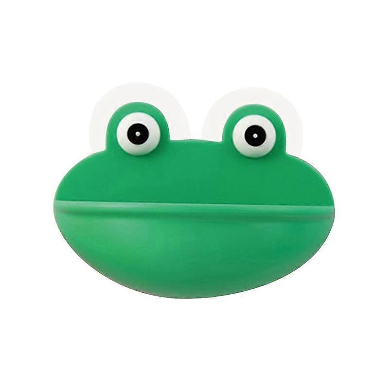 Creative wall mounted suction cup soap Box cute Cartoon frog soap box