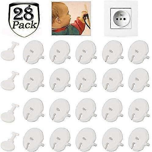 24pcs Baby Socket Covers with 4pcs Key Socket Covers with Rotating Mechanism for Child Safety