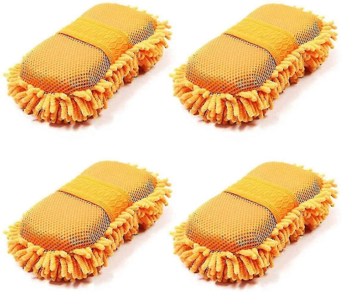 4pcs Car Cleaning Sponge Microfiber Car Wash Sponge