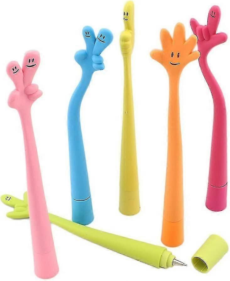 مضحك الانحناء الحرة اليد تسجيل أقلام حبر جاف لهدية الطالب 0.5 مم حبر أسود 18 قطعة