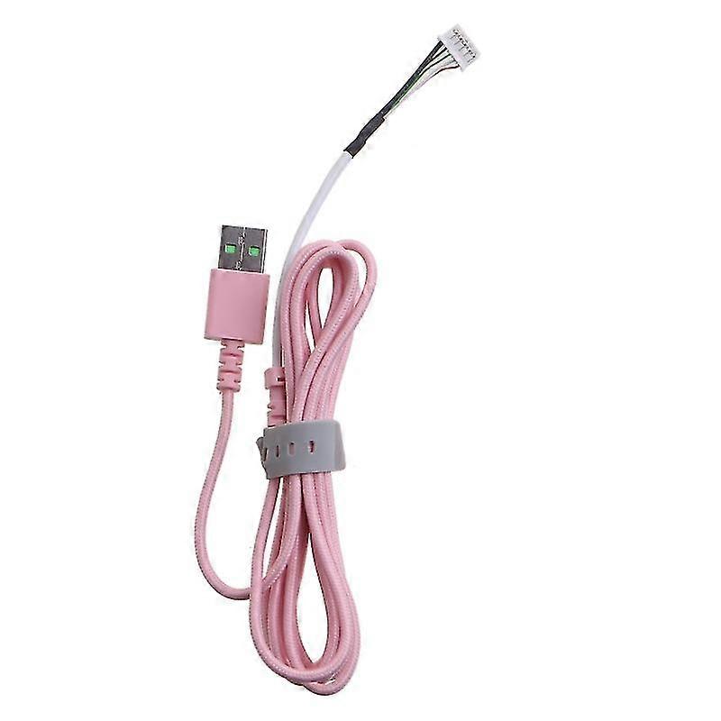 1.8 Meters Usb Mouse Cable Cord Pvc Mice Line Replacement Wire For Razer Basilisk Wired Gaming Mouse Replacement Part Repair Accessory Pink