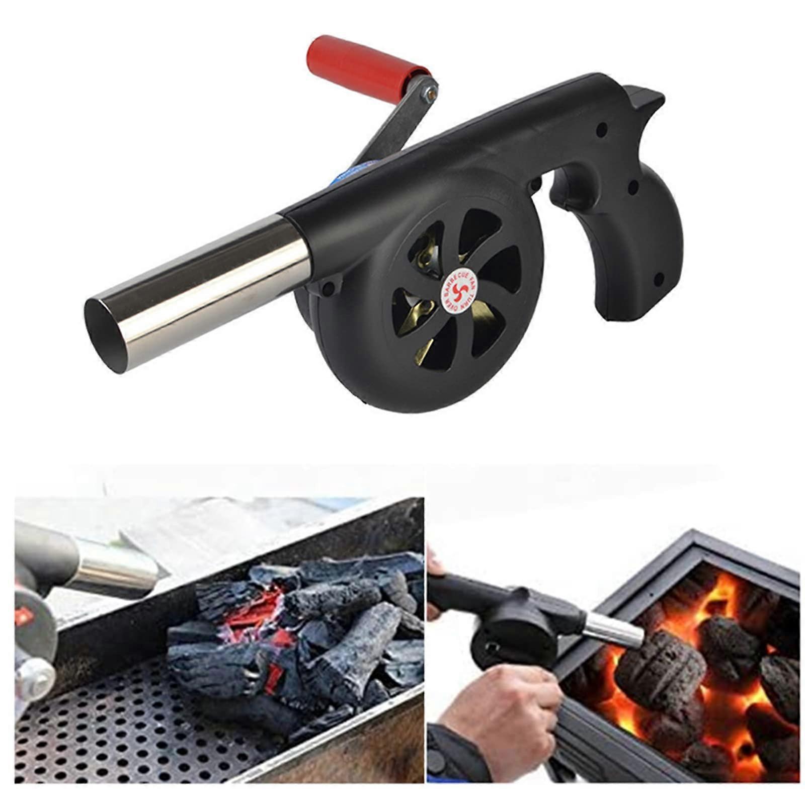 دليل الطبخ شواء مروحة منفاخ الهواء، المحمولة اليد كرنك مروحة للشواء نزهة في الهواء الطلق التخييم المشي لمسافات طويلة أداة الطبخ